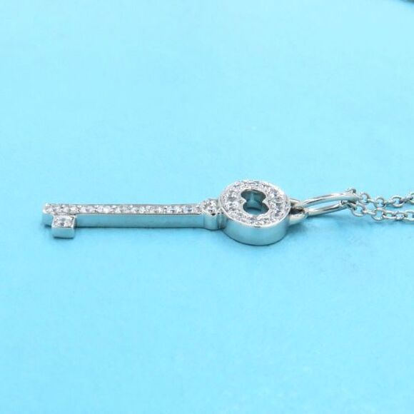 Tiffany & Co Vintage Oval Key Diamond Necklace Mini [] - Picture 2 of 7